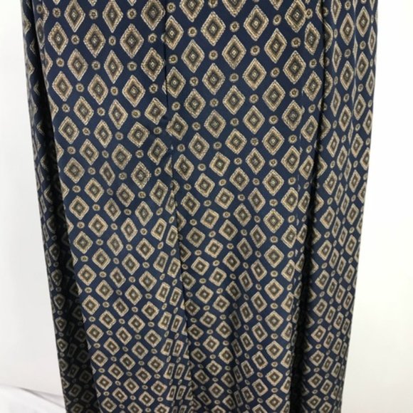 La Chine Classic Balinda Wang Navy Painted Maxi Skirt Size 6 - Picture 8 of 8